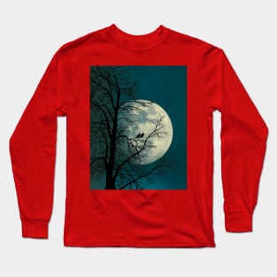 moon and birds Long Sleeve T-Shirt